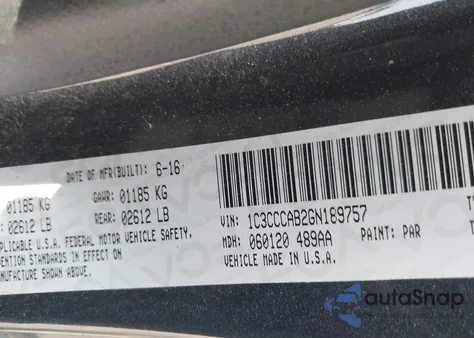 2016 Chrysler 200 Limited Platinum from USA, damaged, VIN 1C3CCCAB2GN189757